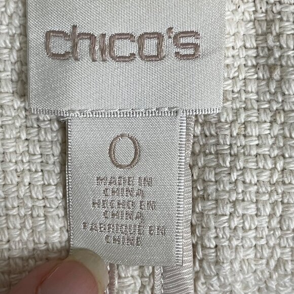 Chicos Open Front Blazer Jacket Cardigan Wool Blend Ethnic Office Career 0 / 4-6 - Picture 5 of 6